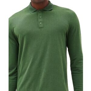 Outdoor Voices Men's Birdie Longsleeve Polo NWT-XXL-Color:Greenwoods‎